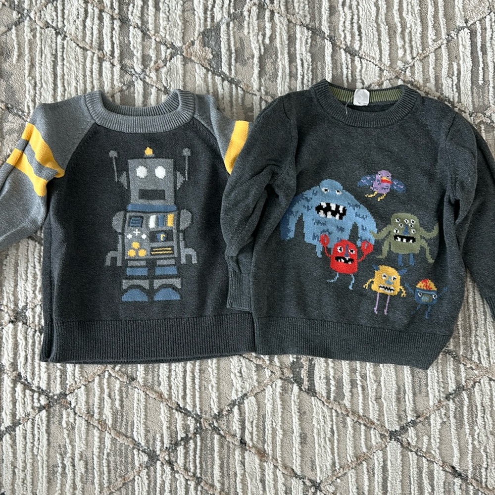 Two gray GAP sweaters